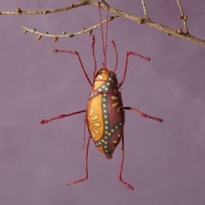 - Anthropologie Recycled Sari Fabric Bug Ornament NWT